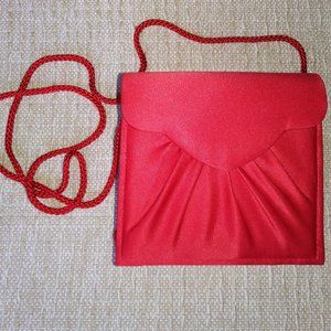 RED SATIN - CROSSBODY EVENING BAG